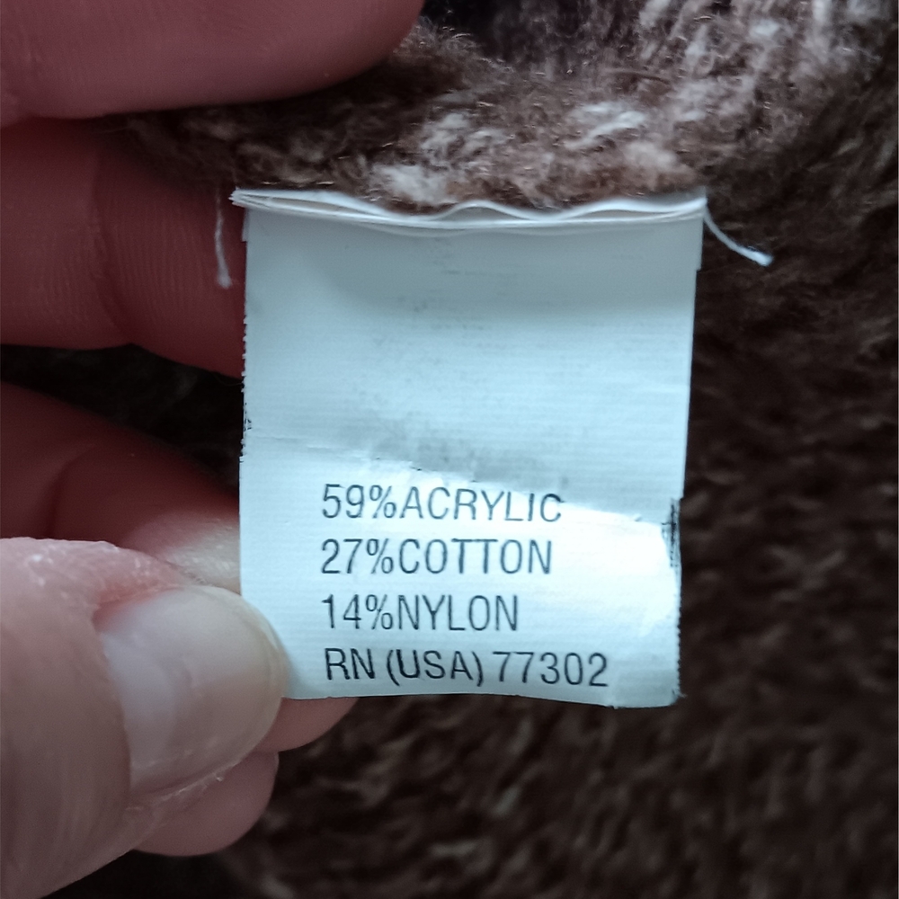 Zara Knit Mockneck Long Sleeve Cropped Sweater Brown M - Picture 6 of 6